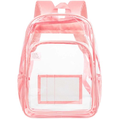 Image of AGSDON Clear Backpack, Heavy Duty Transparent Bookbag, See Through PVC Backpacks for Women Men