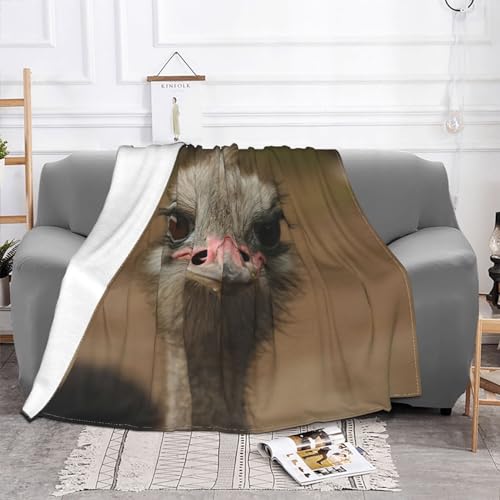 Couverture douce flanelle EdWal autruche plaid canapé lit léger chaud