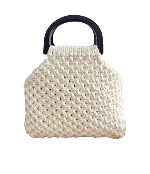 R.R.LALA Macrame Bag with Wooden Handles, Handmade Bag, Macrame Purse, Macrame Liner Bag, Macrame Wooden Handle Handbag (B0DCK597JX) Amazon Price History, Amazon Price Tracker