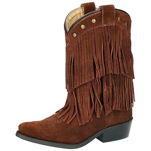 Smoky Girls Wisteria Double Fringe Tan Western Boot3