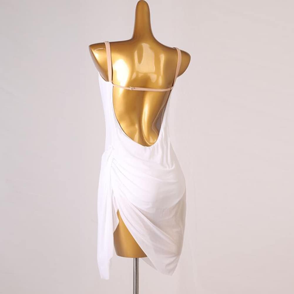 Women Medium Latin Dance Dress Salsa Tango Dancing Practice Dresses Backless