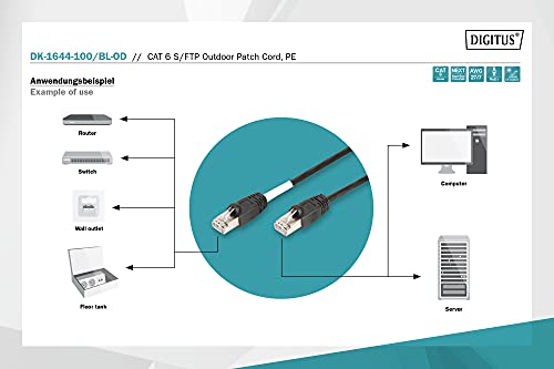 Digitus CAT 6 S-FTP Outdoor Patch Cord 10 m negro miniatura 3