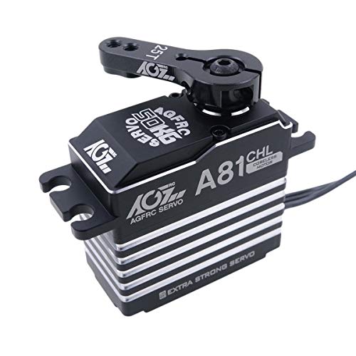 AGFRC 50KG Digital Steering Servo High Torque Programmable Metal Gear Coreless Servo for 1 8 1 10 RC Models, Control Angle 180° (A81CHL)