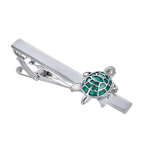 Image of Unique Insect Tie Clip for Men Bee Fish Butterfly Turtle Ladybug Novelty Tie Bar Silver Gold Animal Party Anniversary Jewelry Gift