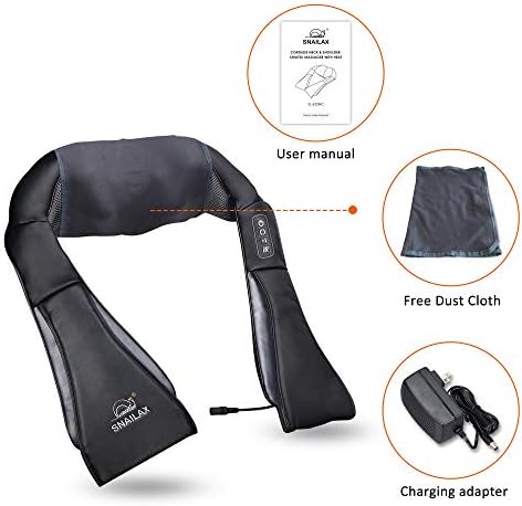 Snailax Cordless Neck Back and Shoulder Massager with Heat - Rechargeable Deep Tissue Kneading Back Massager, Portable Pillow Massager for Neck, Back, Shoulders, Foot, Full Body