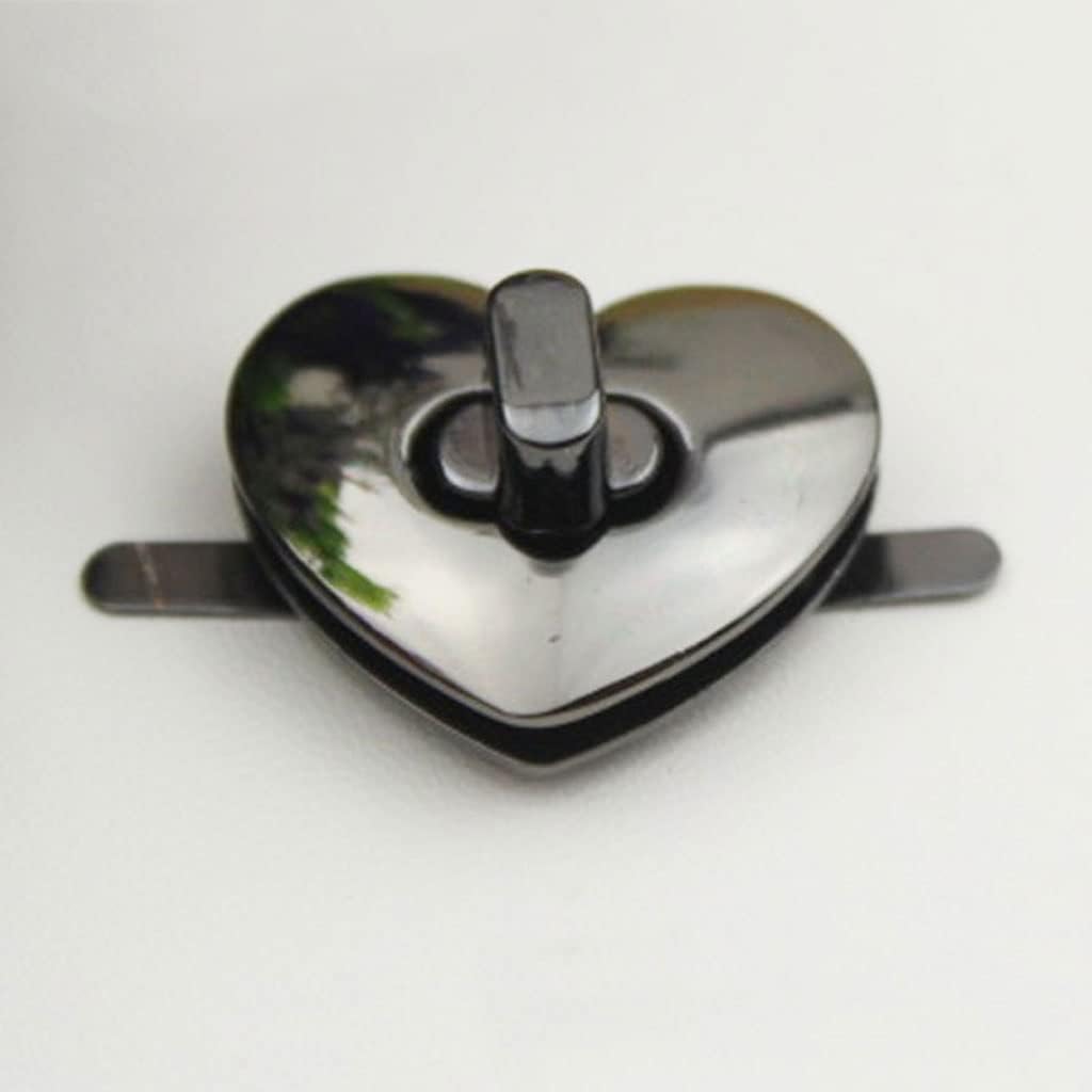 1PC Metal Heart-Shaped Bag Turn Lock Fasteners Clasp Buckle for Handbag Shoulder Bag DIY Hardware Accessories(C)