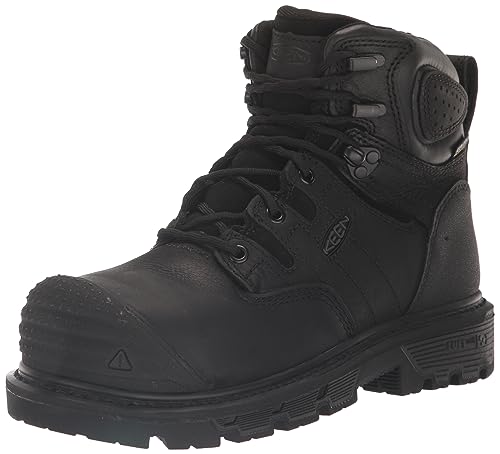 KEEN Utility Men's Camden 6' Composite Toe Waterproof Heavy Duty Work Boots, Black/Black, 13 D