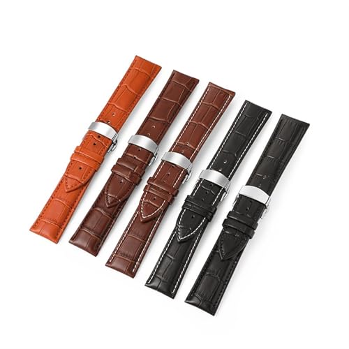 Bracelets de montre en cuir véritable interchangeables de 12 à 24 mm