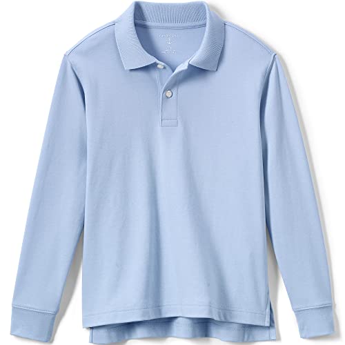 Image of Lands' End School Uniform Girls Long Sleeve Feminine Fit Interlock Polo Shirt