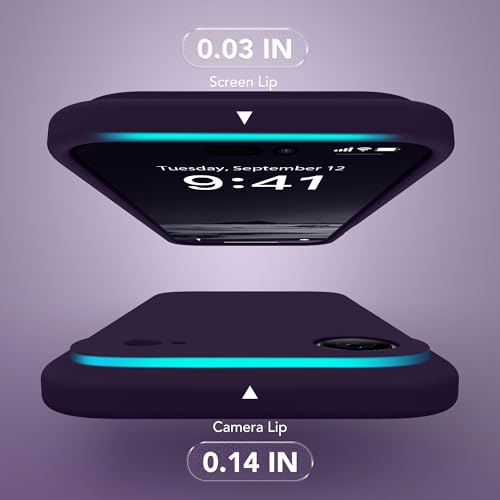 Image of Magnetic for iPhone Air Case, Compatible with MagSafe, [Full Camera Protection][Screen Protector] Silicone Shockproof Protective Phone Case for iPhone 17 Air 6.5 inch, Deep Purple