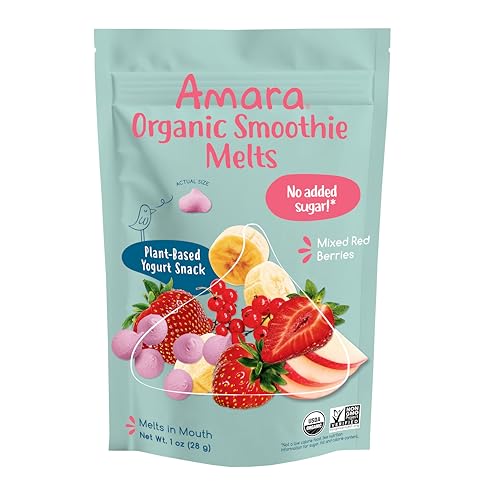 Amara Organic Mixed Red Berries Yogurt Snack Smoothie Melts 1 OZ