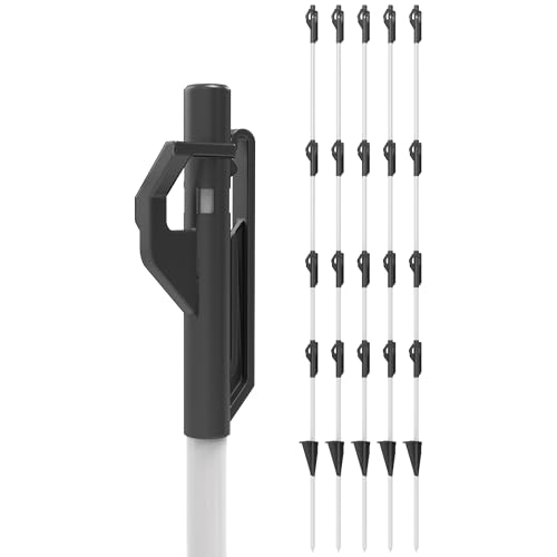 Gallagher 3/8 x 48 Fiberglass Step-in Electric Fence Posts 50 Pack | Holds Wire Polywire Polytape | Weatherproof & Lightweight | Portable Fence Posts for Livestock Gardens & Rotational Grazing