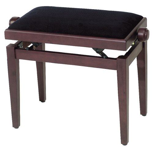 Panchina per pianoforte in velluto nero – legno di rosa opaco (F900.563)