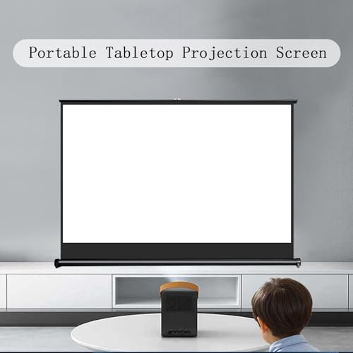 Pantalla de proyector portátil con funda, 30 pulgadas, pantalla retráctil de pie para interiores y exteriores 4:3 miniatura 2