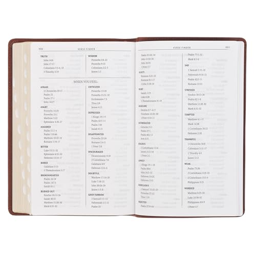 KJV Holy Bible, Standard Size Premium Full Grain Leather Red Letter Edition - Thumb Index & Ribbon Marker, King James Version, Brown Debossed - image 7