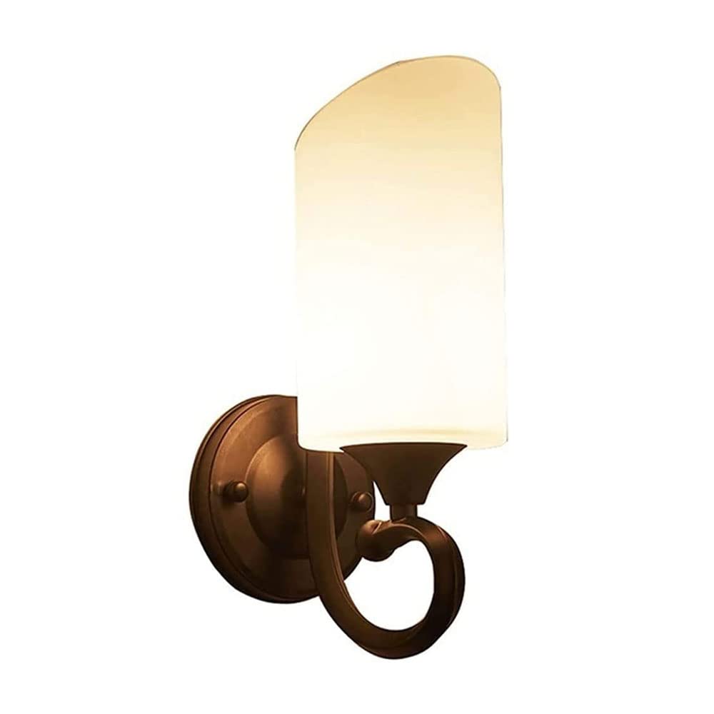 Aplique de pared de vidrio esmerilado nórdico y lámpara interior de metal E27 para salón