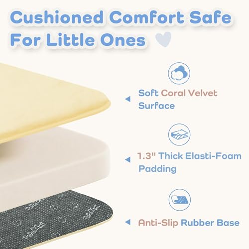Image of 1.3 inch Thick Baby Floor Play Mat, 50x50 Padded Foam Mat, Vanilla