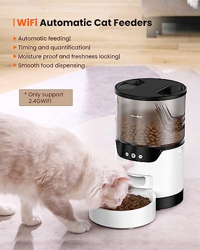 Giotohun Automatic Cat Feeders, Wifi Cat Food Dispenser, Programmable Timed Cat Feeder, Pet Feeder With 1-10 Meals Per Day, App Control, Dual Power Supply, 10S Voice Recorder #TOP3