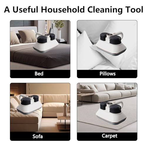 Hocomay Milbensauger für Matratzen, Bett-Staubsauger mit UV-C Licht & LED Anzeige, 3 Geschwindigkeitsstufen, 15Kpa Doppelter Becher Matratzen Handstaubsauger für Bett, Sofa und Kissen