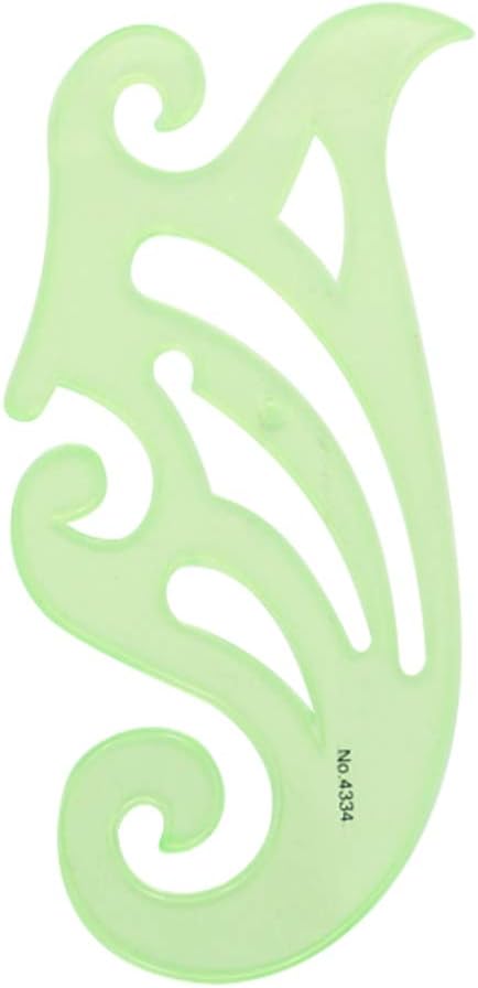 Geometric Drawings Curve Templates Clear Green Plastic Rulers Multi-Function for Office Designing School Building Formwork 1 Set 6Pcs