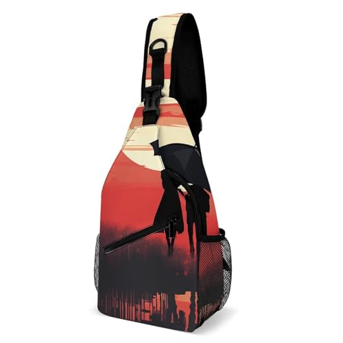 Bolso cruzado deportivo casual para senderismo 38x20cm miniatura 1