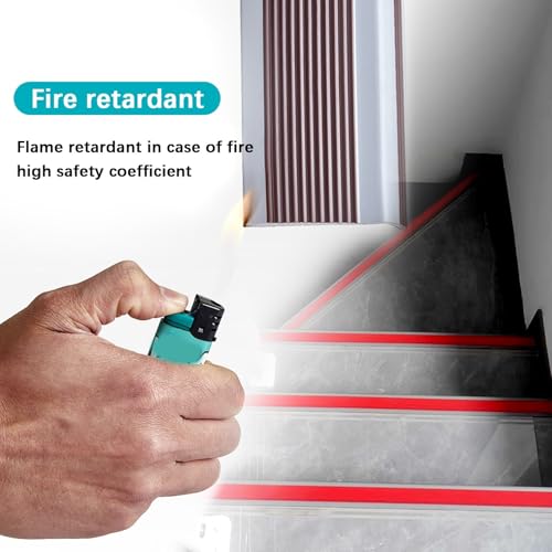 Protector de goma para escaleras exteriores e interiores con tira autoadhesiva de 10 metros 4