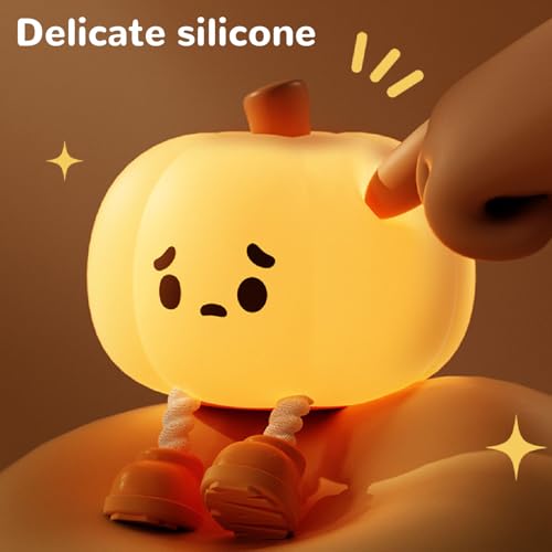 Lámpara de noche silicona calabaza FTVOGUE táctil miniatura 2
