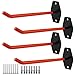 Fansport 4 Pcs Heavy Duty Garage Tire Hooks, Wall Mount Tire Storage Hooks with Anti Slip Coating, Steel Garage Wall Hooks for Tires Ladders Tools, Space Saving Utility Storage Solution
