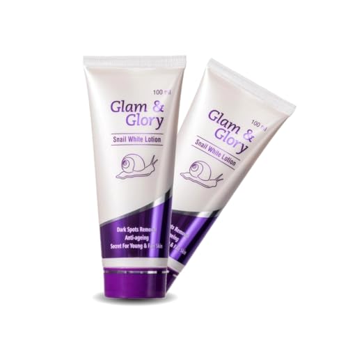 Glam & Glory Snail White Lotion – Anti-Dark Spot & Anti-Aging Skin Lightening Lotion for Youthful Glow – Pack of 2 | Brightening & Moisturizing Formula for Fair & Young Skin