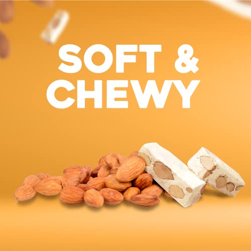 Golden Bonbon Italian Soft Almond Orange Nougat Candy, Individually Packed Chewy Gluten Free Nougat, Original Full of Almonds, Halal Candy 16 Ounces