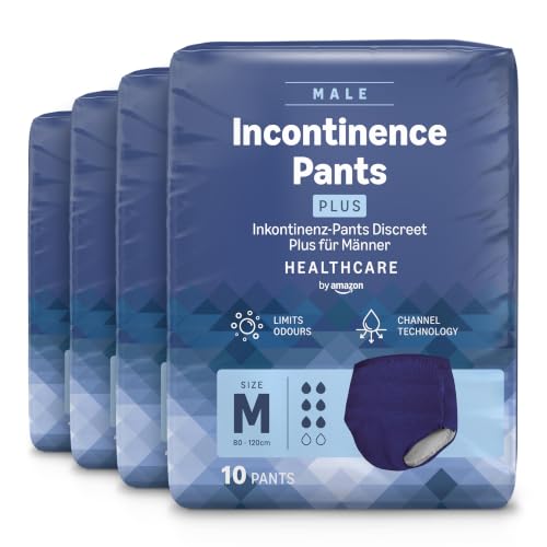 Healthcare by Amazon Pant Hombre Plus M – 40 Unidad (4 Paquetes de 10), Azul (Anteriormente una marca Amazon Basic Care, el mismo producto) - El embalaje puede variar