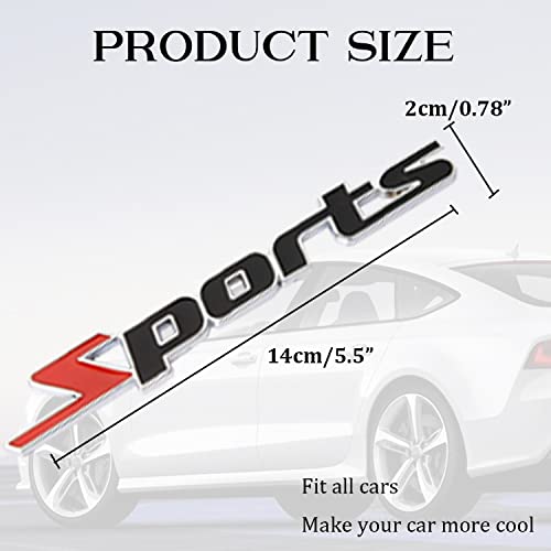 Trnoi Sport Car Stickers And Decals,3D Metal Car Sport Sticker,Car Truck Side Fender Rear Bumper Trunk Emblem Logo Badge Decals(Red+Black) #TOP1