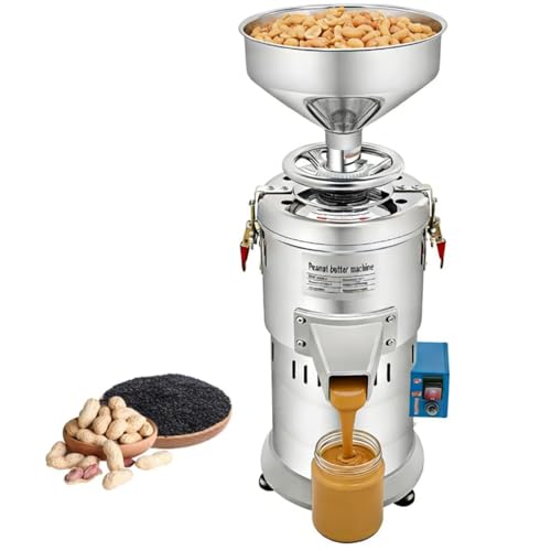 DIUNAOZI Molinillo EléCtrico de Granos y SéSamo, MáQuina Comercial para Hacer Mantequilla De Cacahuete,MáQuina Desmontable para Hacer Mantequilla de Cacahuete y Salsa De SéSamo, 1100 W, 15 Kg/H