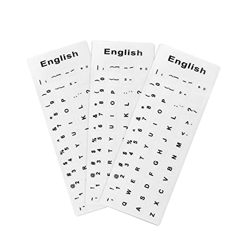Baoulee English Keyboard Stickers, 3PCS Pack Universal White...