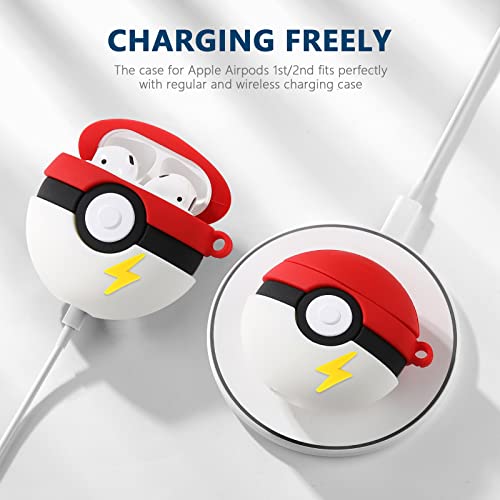 Ejmm For Airpods 2Nd Generation Case, Cute Cartoon Character Airpod Case Cover For Airpods 1St And 2Nd Generation, Unique Design Funny Fun Kawaii 3D Case For Women Men,Red White Elves #TOP3