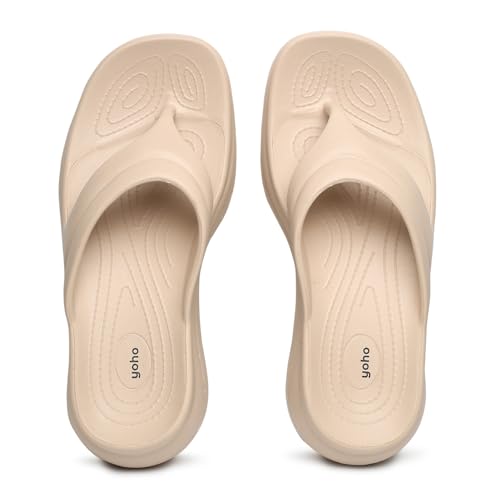 Image of YOHO Women Platform Slippers SLR 103 | Comfortable Triple Dense Foam Soft Flip-Flops with Heel Support | Anti-Skid Lightweight Footwear for Indoor & Outdoor Use