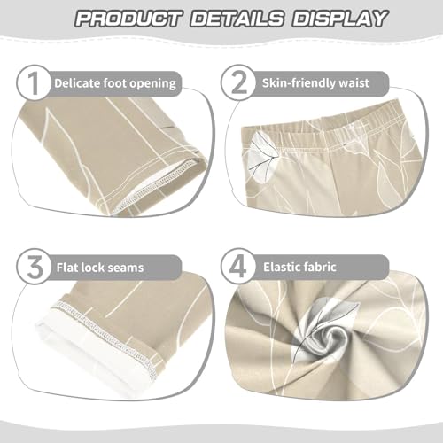Toddler Girls Leggings Printed Yoga Pants Leggings Omething with White Line Leafs for Kids3