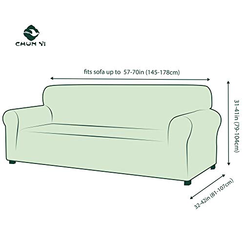 Chun Yi 1 Piece Stretch Sofa Slipcover Jacquard Damask Loveseat Cover, Elegant Couch Covers, Durable Furniture Protector For Living Room Kids, Pets(Medium,Chocolate) #TOP2