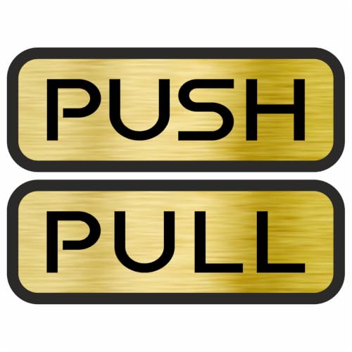 Image of PUSH PULL Door Sign, Customized Language, 6 Inch, Acrylic, Self-Adhesive
