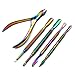 AAProTools Cuticle Pusher Remover with Nipper Rainbow Stainless Steel Manicure Nail Art Tool Set