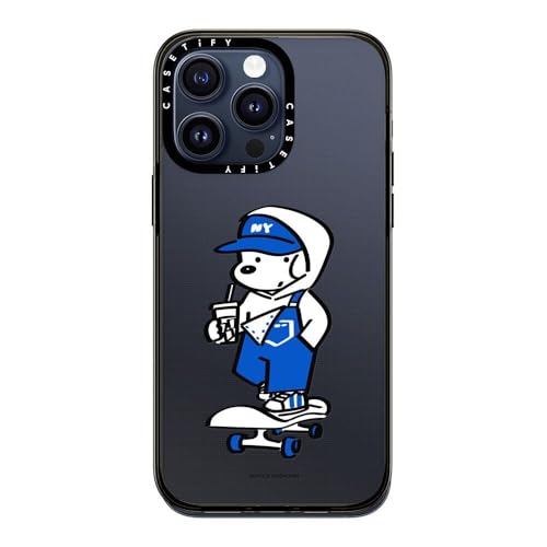 CASETiFY �R���p�N�g iPhone 15 Pro Max �P�[�X [MIL�K�i���� (2x MIL-STD-810G) / 1.2m����̗����e�X�g���N���A] - Skater JOHN (Overalls) - �N���A �u���b�N