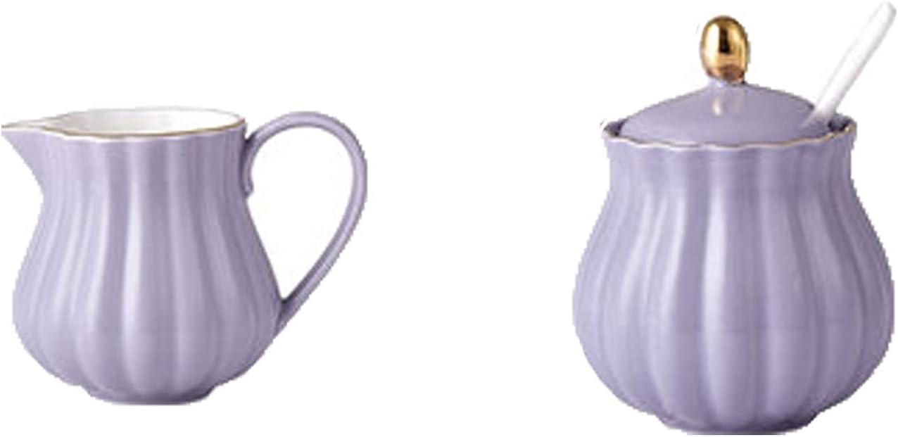 Saucer Ceramic Cream Pitcher Groove Shape Coffee Serving Gravy Boat 220cc/7.4oz Suitable for 2 Pieces of Coffee and Tea Dish(C)