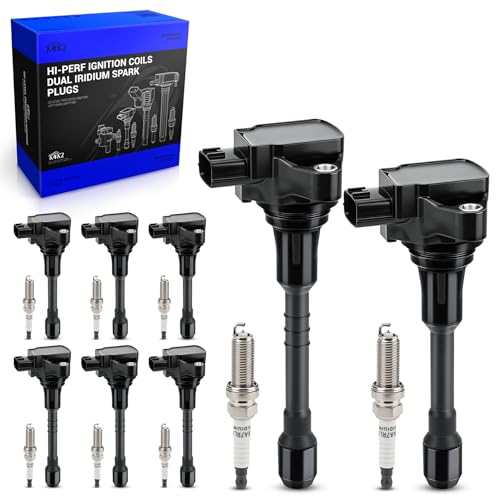UF677 + UF650 Ignition Coil Pack & 93501 Double Iridium Spark Plugs for 2017-2023 Nissan Armada, 2014-2023 Infiniti QX80, 2011-2013 Infiniti QX56 V8 5.6L Replace# GN10863 224481LA0B 93501 IGC0082 by X4XZ - Used condition - US$42.56