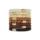 France Luxe ポニーテール チューブ 8P ヘアゴム (レザー/ゴールド)