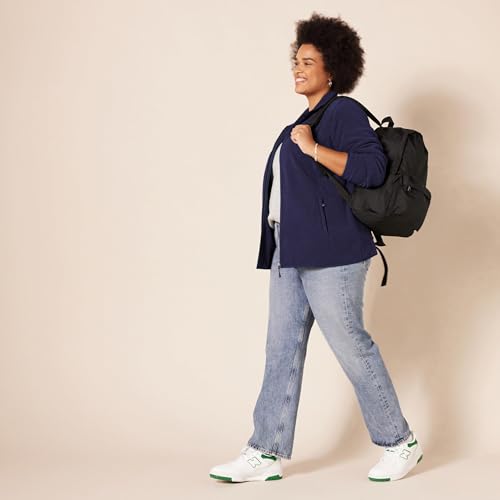 Amazon Essentials Damen-Fleecejacke, Klassische Passform, Durchgehender Reißverschluss, Fleecejacke (erhältlich in Übergröße), Marineblau, Größe XL