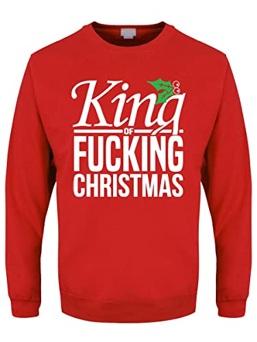 Pull rouge King of Fucking Christmas pour passer un Noël entre amis