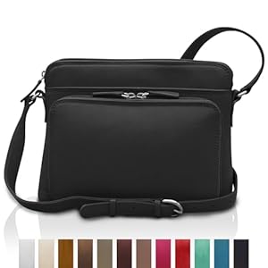 ili New York Genuine Leather Crossbody Bags for Women – Premium Leather RFID Blocking Shoulder Bag with Adjustable Strap