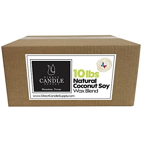 Direct Candle Supply - 10 lb Coconut Soy Candle Wax for Candle Making - Creamy Blend for High Load Fragrance Formulation, Coconut Wax, Coconut Soy Candle Wax, Cera para Velas Cover