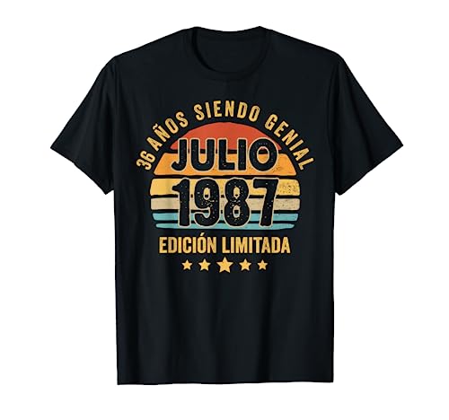 Hombre 36 Años Cumpleaños Regalo Hombre Julio 1987 Julio 36 Años Camiseta