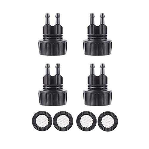 FOGWOWO Inner 3 4 inch to Double 1 4 Pipe Joint with Four Black Strainer 6-Point Washers,Garden Irrigation System Used in Gardens,Lawns